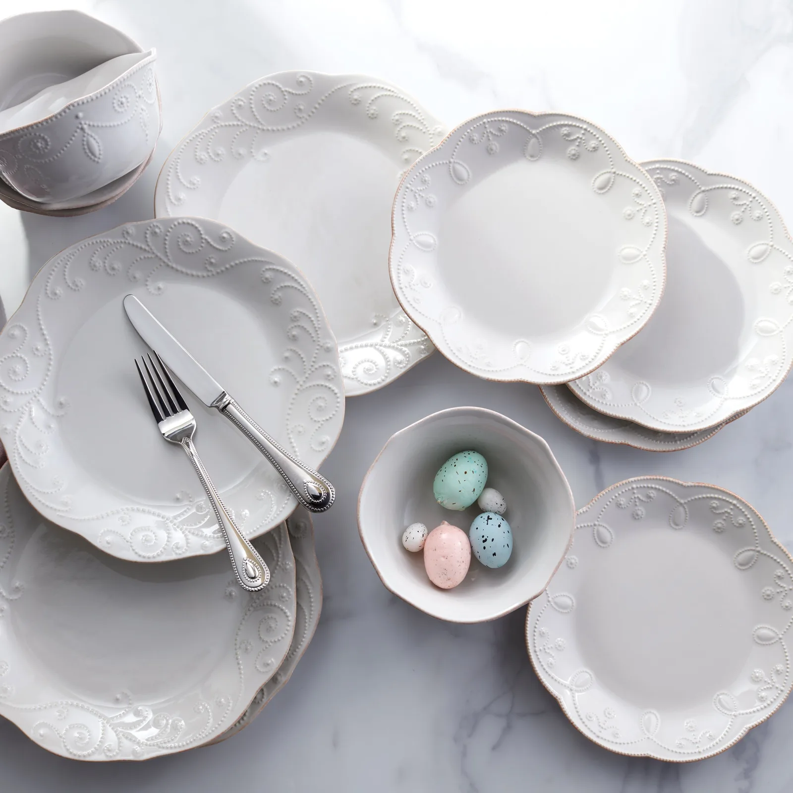 Official Lenox photograph showing French Perle rim shape and decoration