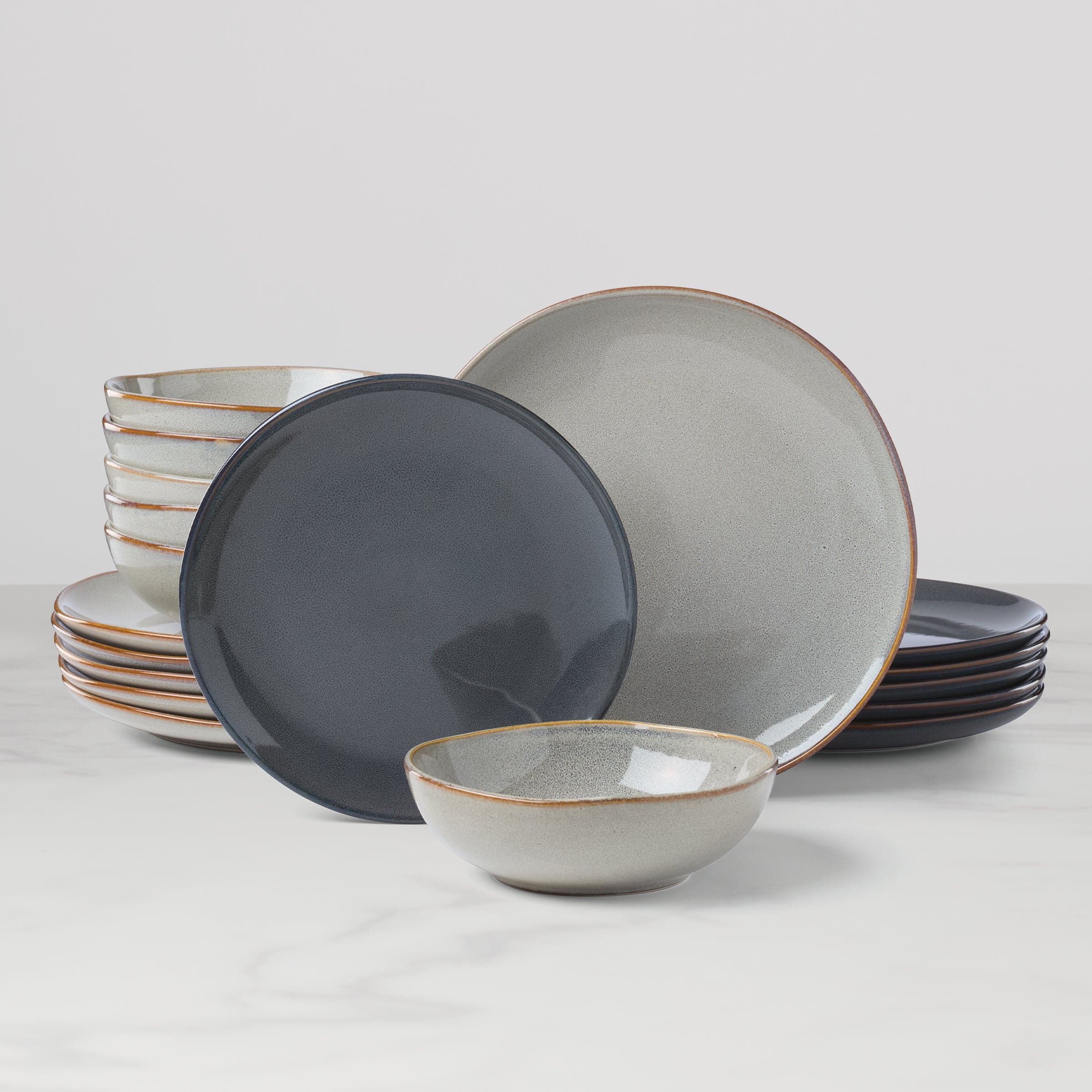 Lenox Organic Shades gray stoneware dinnerware set